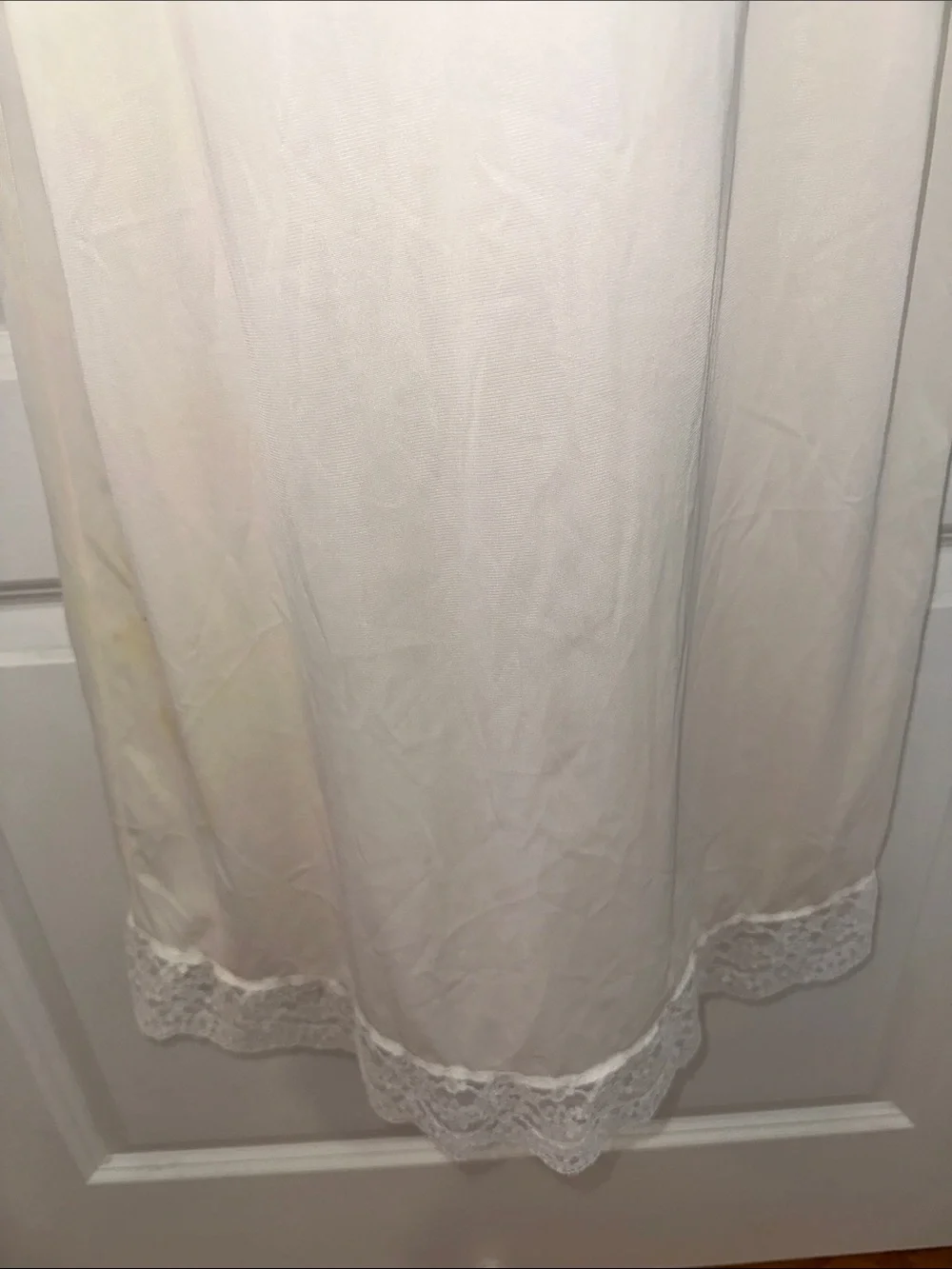 Vintage 60s Vassarette Creamy White Long Maxi Half Slip with Lace Trim - Picture 3 of 10